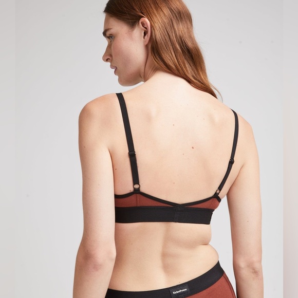 NWT Richer Poorer Women's Cotton Modal Classic Bralette black red mahogany - Picture 5 of 6